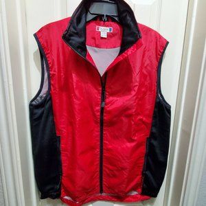 NWOT: CLIQUE Red Black Golf Zip-up Lightweight Wind Resistant Vest Jacke…